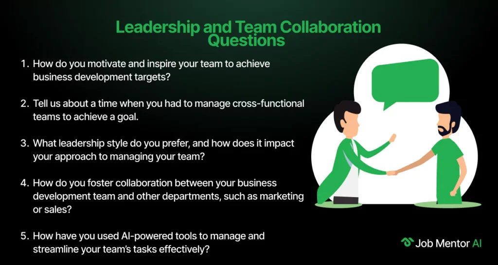 Leadership and Team Collaboration Questions-Business Development Manager